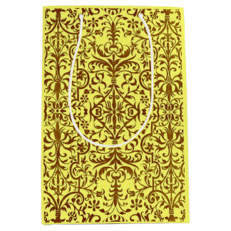 Victorian motif in yellow medium gift bag