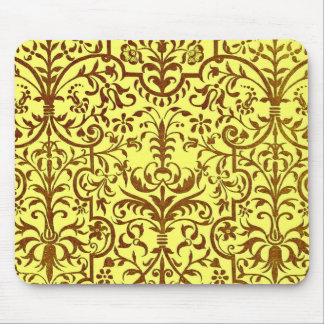 Victorian motif in yellow mouse pad