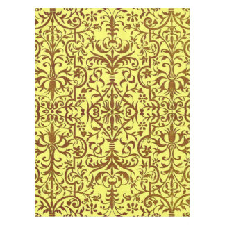 Victorian motif in yellow tablecloth