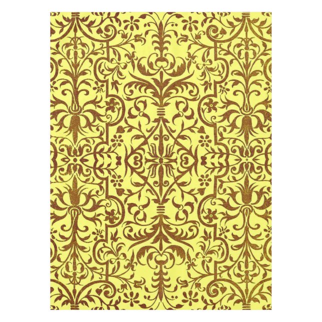 Victorian motif in yellow tablecloth (Front)
