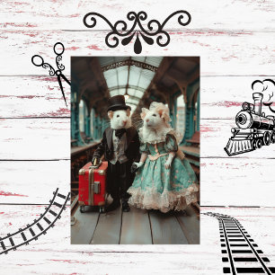Victorian Mouse Couple Train Station