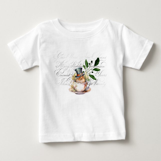 Victorian Mouse in Tea cup Baby T-Shirt (Front)