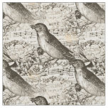 victorian music birds fabric