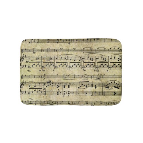 Victorian Music Sheet Wallpaper Bathroom Mat