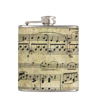 Victorian Music Sheet Wallpaper Flask