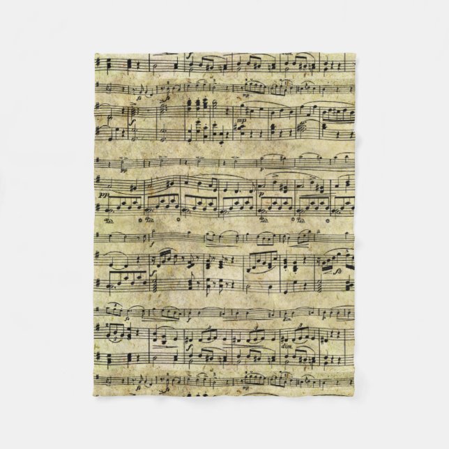 Victorian Music Sheet Wallpaper Fleece Blanket (Front)