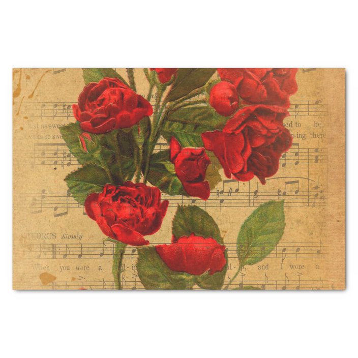 Victorian Music Sheet Watercolor Rose Wallpaper Zazzle Com