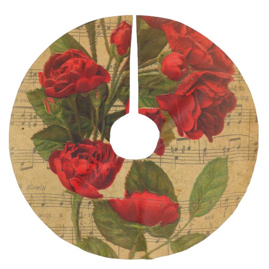 Victorian Music Sheet Watercolor Rose Wallpaper Brushed Polyester