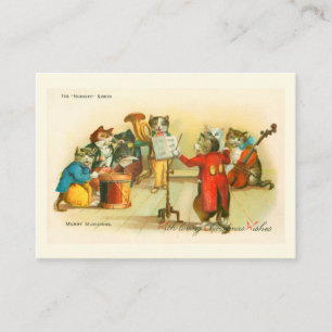 Victorian Musical Christmas Cats Band Louis Wain Enclosure Card