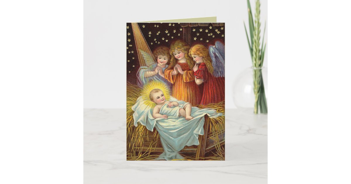 Download Victorian Nativity Christmas Card | Zazzle.com