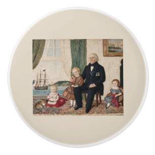 Victorian Navy Captain Family Haifa Bay Ceramic Knob