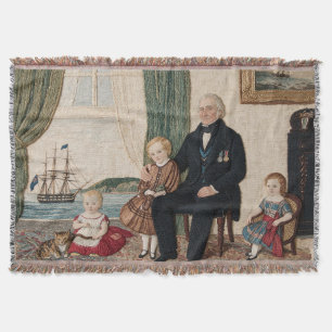 Victorian Navy Captain Family Haifa Bay Throw Blanket