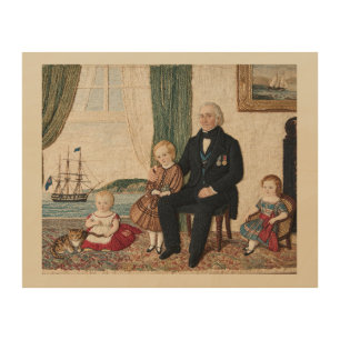 Victorian Navy Captain Family Haifa Bay Wood Wall Art