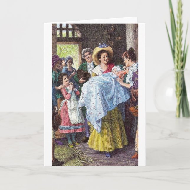 Victorian New Baby Greeting Card (Front)