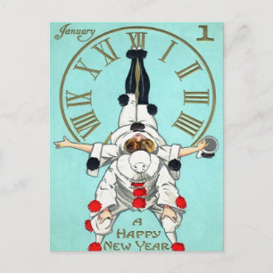 Victorian New Years Clock (2 of 4) Postcard