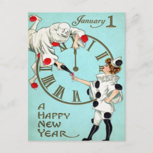 Victorian New Years Clock (4 of 4) Postcard