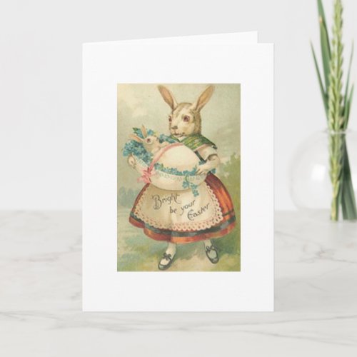 Victorian Newborn Easter Bunny Easter Card