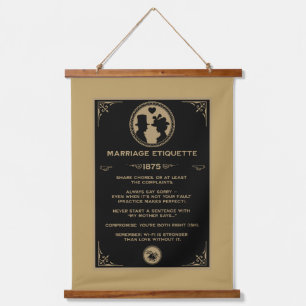 Victorian NewlyWeds Funny Marriage Rules Hanging Tapestry