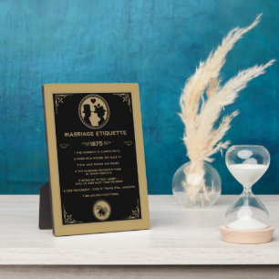  Victorian NewlyWeds Funny Marriage Rules  Plaque
