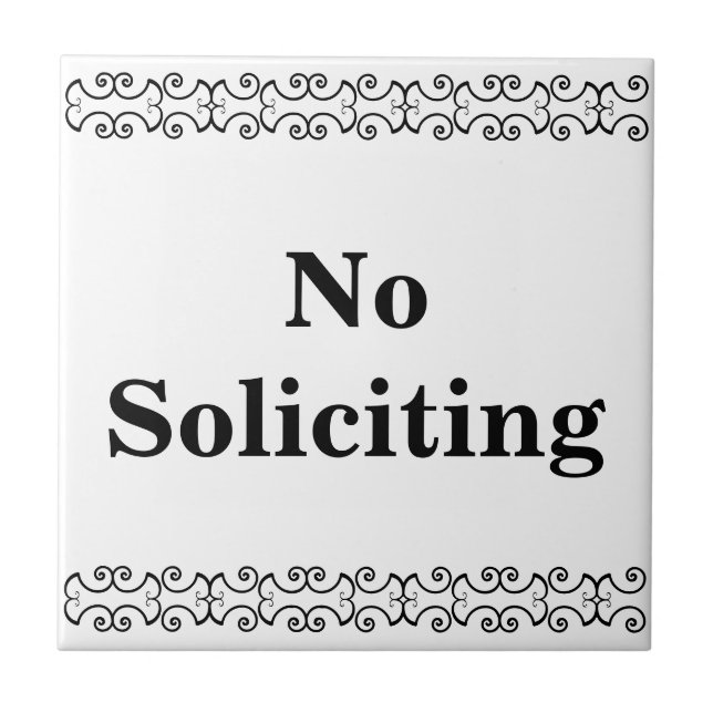Victorian No Soliciting Sign Tile (Front)