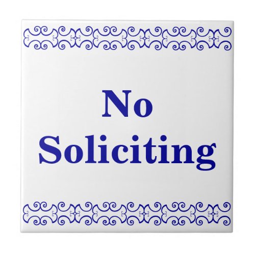 Victorian No Soliciting Sign Tile