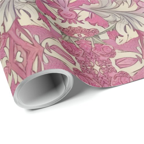 Victorian Noveau Inspired Vintage Floral Pattern Wrapping Paper