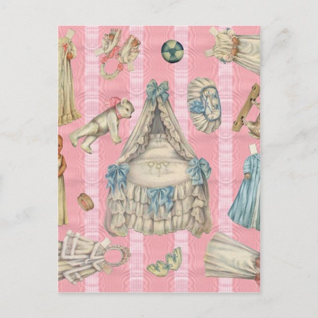 Victorian Nursery Paper Dolls Postcard (Front)