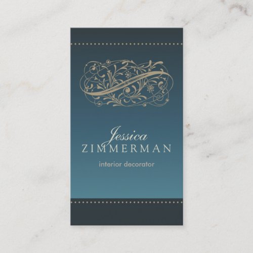 Victorian Ocean Blue Business Card