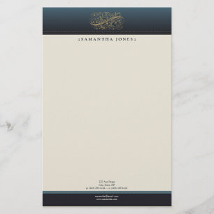 Victorian Ocean Blue Customized Stationery