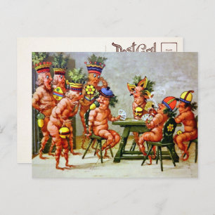 Victorian Odd Carrots Playing Cards Postcard 