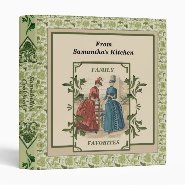 Victorian Old Fashioned Recipe 3 Ring Binder (Front/Spine)