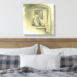 Victorian Old Father Christmas at Window Canvas Print