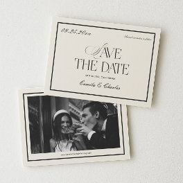 Victorian Old Money Wedding Save the Date Photo Invitation