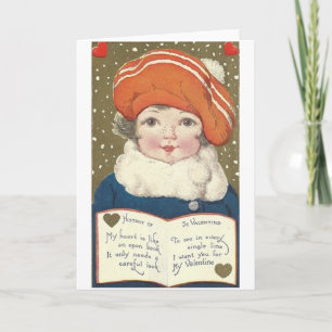Victorian Open Book Valentine's Day Card