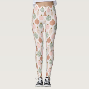 Victorian Ornaments - Sage Green and Blush Pink  Leggings