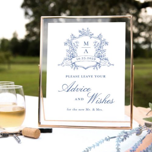 Victorian Ornate Dusty Blue Advice & Wishes