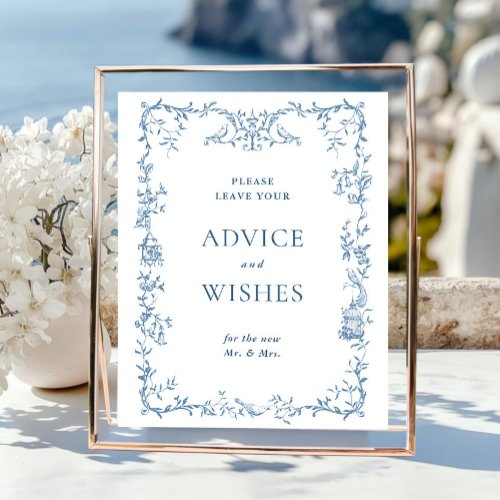 Victorian Ornate Dusty Blue Advice & Wishes