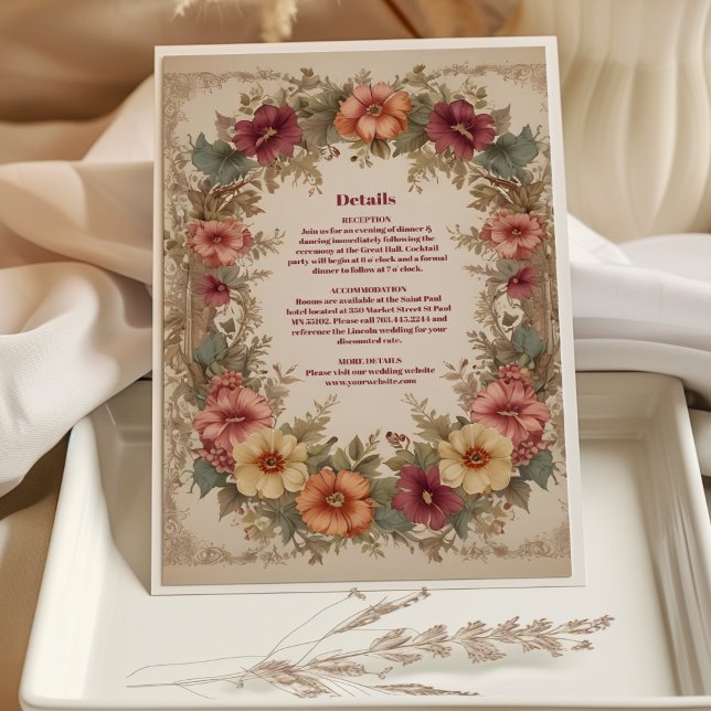 Victorian Ornate Floral Frame Wedding Enclosure Card (Creator Uploaded)