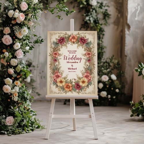 Victorian Ornate Floral Frame Wedding Foam Board