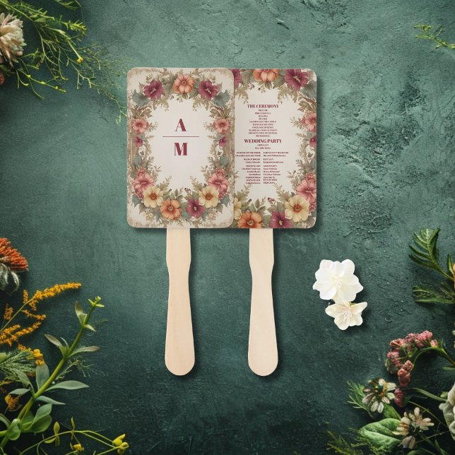 Victorian Ornate Floral Frame Wedding Hand Fan (Creator Uploaded)