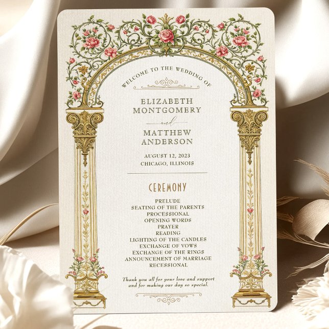 Victorian Ornate Gold Arch & Pink Roses Program (Creator Uploaded)