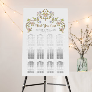 Victorian Ornate Grace 12 Tables SEATING CHART Foam Board