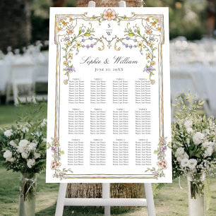 Victorian Ornate Grace 12 Tables SEATING CHART Foam Board