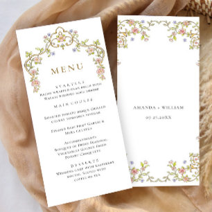 Victorian Ornate Grace Bohemian Wedding Dinner Menu