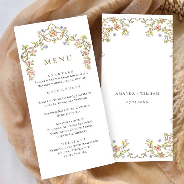 Victorian Ornate Grace Bohemian Wedding Dinner Menu (Creator Uploaded)