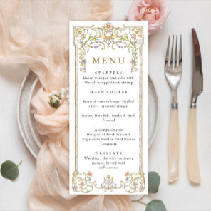 Victorian Ornate Grace Bohemian Wedding Dinner Menu