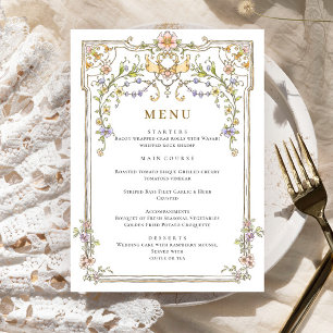 Victorian Ornate Grace Bohemian Wedding Dinner Menu