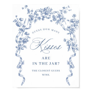 Victorian Ornate Grace Dusty Blue Bridal Shower Poster