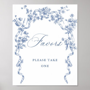 Victorian Ornate Grace Dusty Blue Favors Sign
