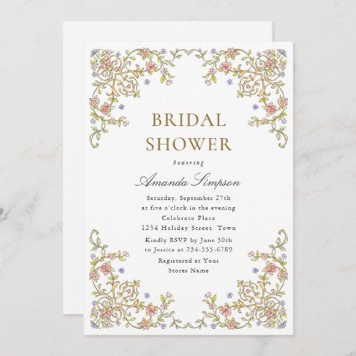 Victorian Ornate Grace Floral Bridal Shower Invitation